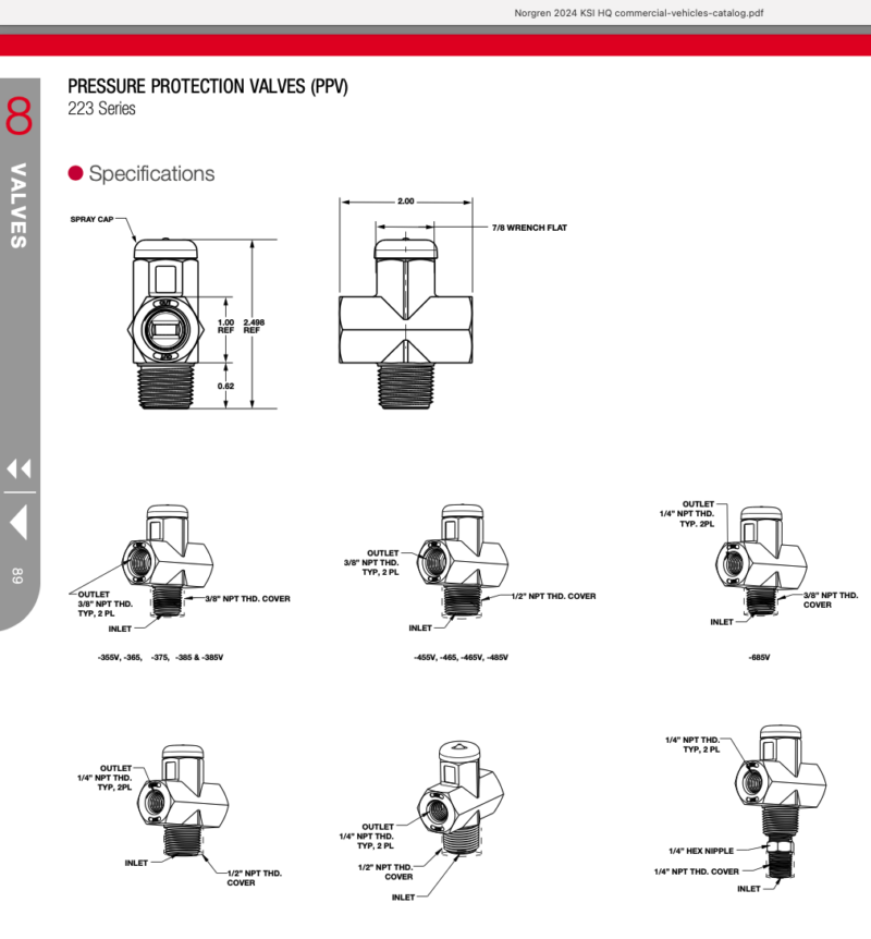 Norgren Pressure Protection Valve 223 Series - Image 3