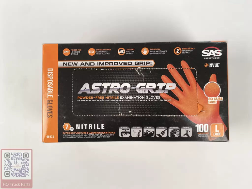 SAS Astro-Grip Powder-Free Nitrile Exam Grade Disposable Orange Gloves 7 mil