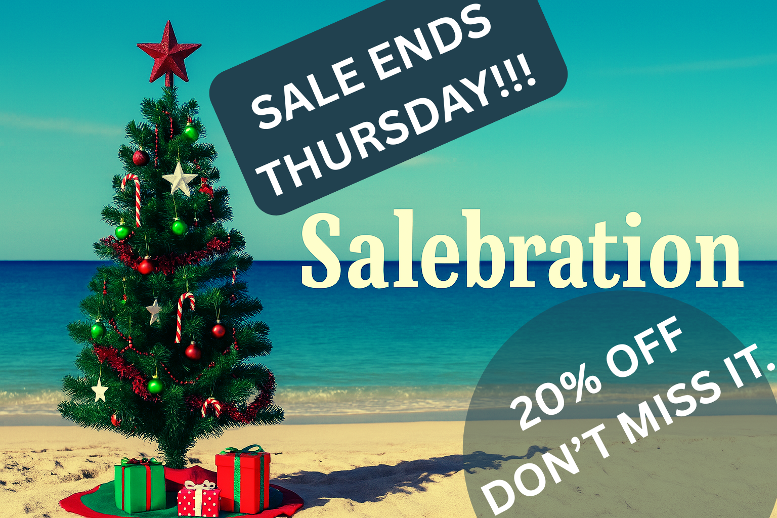 HQ is celebrating Christmas in July. 20% off all store items. Sale ends July 31st.